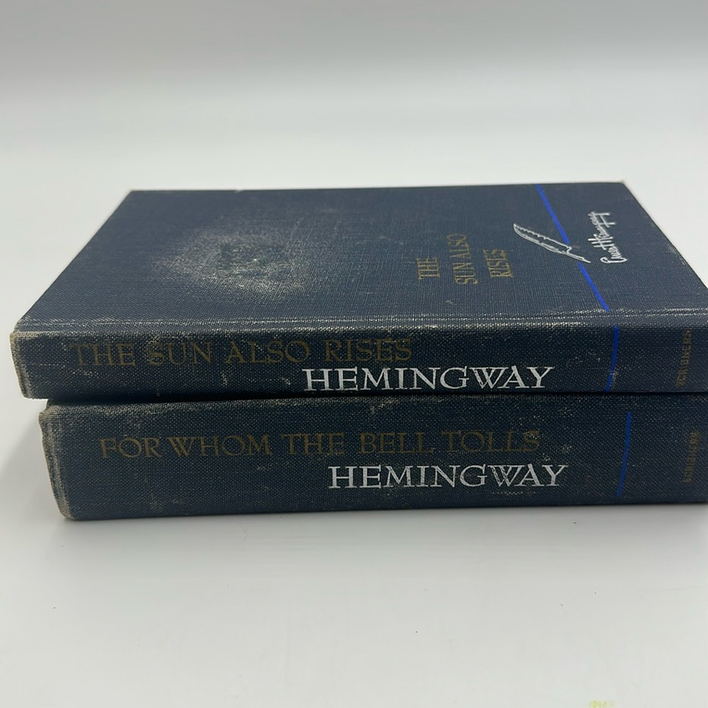 Vintage Ernest Hemingway Books For Whom the Bell Tolls 1940/Sun Also Rises 1954